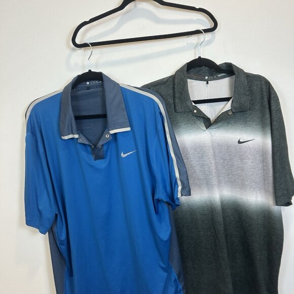 Lot Of 2 Nike Tiger Woods Collection Perforated Panel Golf Polo Mens XL 585783 - Picture 2 of 12